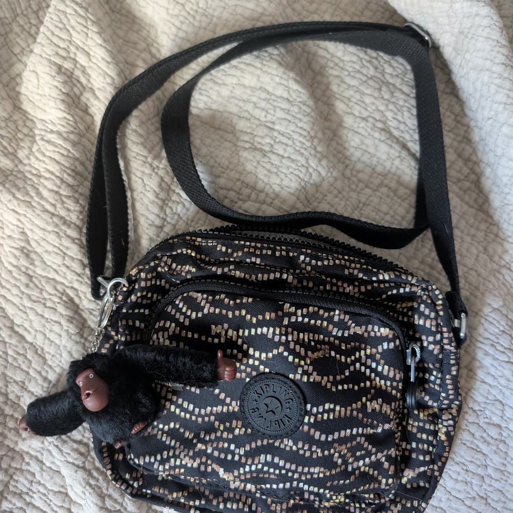 Kipling Black and Gold Crossbody Bag